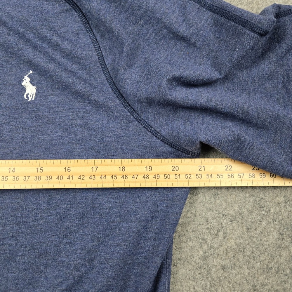 Polo Ralph Lauren Track Jacket Mens Medium Blue Full Zip Elbow Patch Performance - Picture 6 of 8